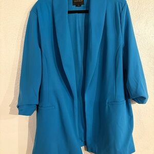 Dakota Blue Turquoise Open-Front Blazer